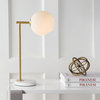 Charles Metal and Marble LED Table Lamp, Gold and White, 20.5"