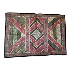 Mogul Interior - Consigned Wall Hanging Tapestry Hand Embroidered Indian Home Decor Art - Tapestries