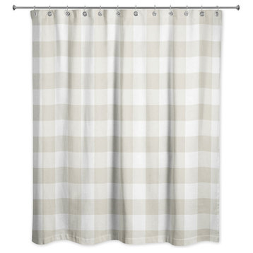 Light Tan Buffalo Check 71x74 Shower Curtain