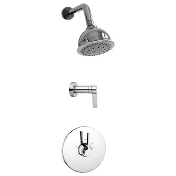 Nature Thermostatic Shower Set With Lever Handle, Polished Chrome
