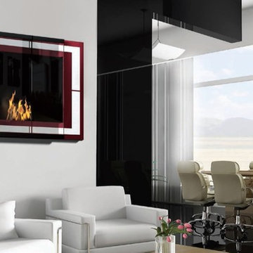 Ambiance Black Wall Mounted Ethanol Fireplace