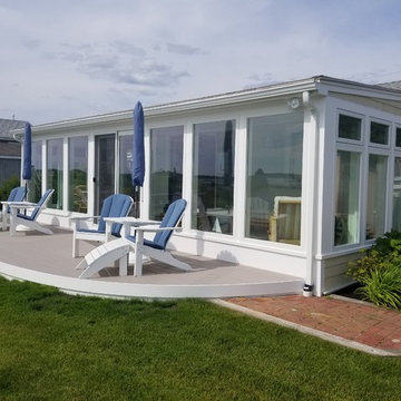 Waterfront Sunroom Features Harvey Windows & AZEK Decking, Fairhaven, MA