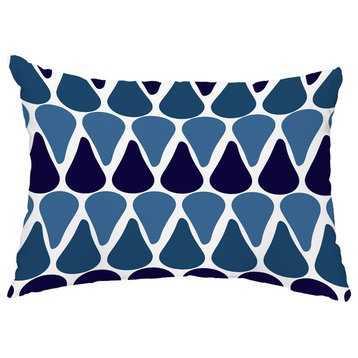 Watermelon Seeds 14"x20" Abstract Decorative Outdoor Pillow, Navy Blue