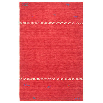 Safavieh Himalaya Him596Q Striped Rug, Red, 4'0"x6'0"