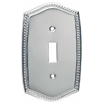 Chrome Plated Switch Plate Brass Toggle Decorative Roped Style Renovators Supply