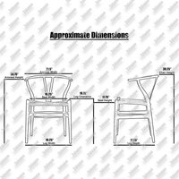 Solid Wood Dining Chairs With Open Y Back For Kitchen Assembled Chair, Set of 2, Walnut