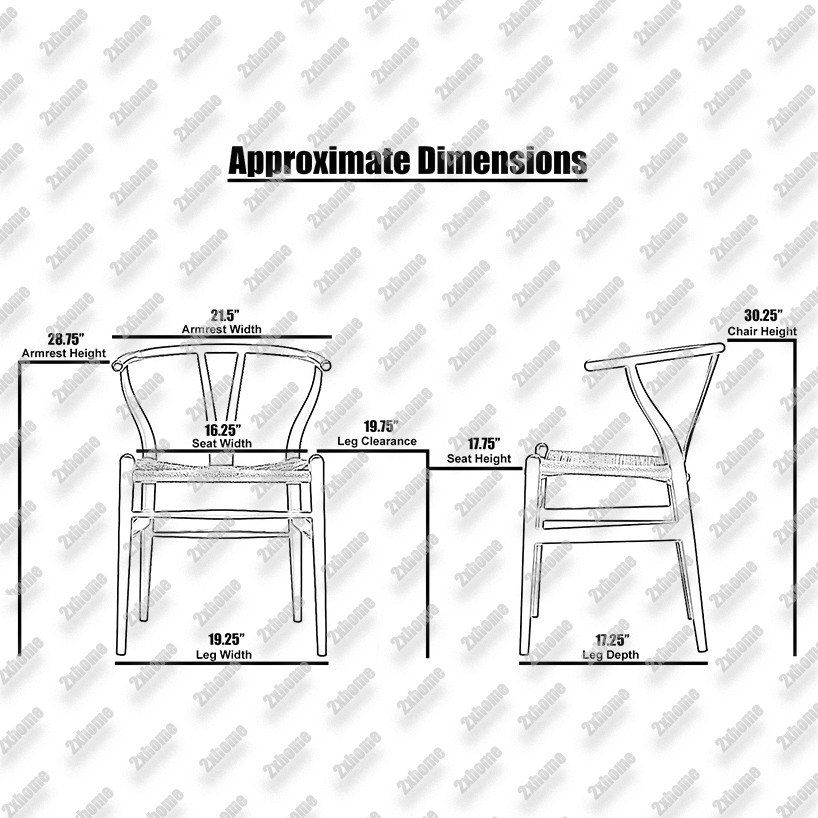 Solid Wood Dining Chairs With Open Y Back For Kitchen Assembled Chair, Set of 2, Walnut