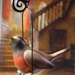 Robin's Song Chirping Bird Figurine - Garden Statues And Yard Art