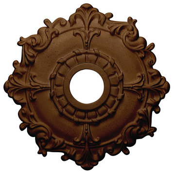 18"OD x 3 1/2"ID x 1 1/2"P Riley Ceiling Medallion, Rubbed Bronze