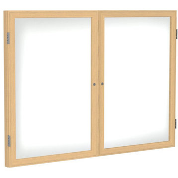 Ghent's Ceramic 36" x 60" 2 Door Enclosed Mag. Whiteboard in White