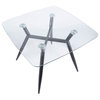 Clara Dinette Table, Black/Clear Glass