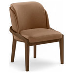 Meridian Furniture - Navo Upholstered Dining Chair, Brown, Vegan Leather, Walnut Finish - Indulge in the allure of the Brown Navo Dining Chair by Meridian Furniture. Its captivating design and luxurious Brown elevate any space with effortless elegance. Crafted with precision and durability in mind, this stunning piece becomes the focal point of gatherings, fostering moments of connection and warmth. Embrace sophistication and style with the Navo Dining Chair, a testament to exquisite taste and timeless beauty.