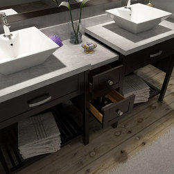 Ace 73 inch Double Sink Bathroom Vanity Set Espresso Finish - Bathroom Vanities And Sink Consoles