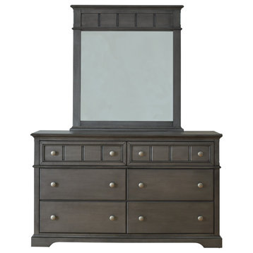 Cortland Dresser and Mirror, Light Steel Gray