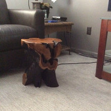 teakwood stump side table
