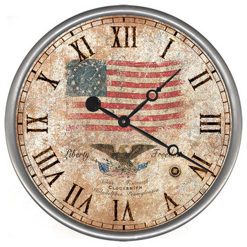 Liberty Round Vintage Clock, 23"