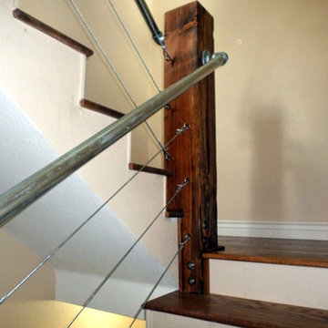Custom Steel & Cable Railing Staircase
