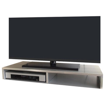 Tabletop TV Stand, Brushed Aluminum