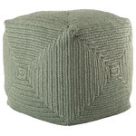Jaipur Living - Jaipur Living Bridgehampton Indoor/Outdoor Solid Green Cube Pouf - Our Montauk collection of poufs brings modern, Scandinavian vibes to both indoor and outdoor spaces. The cube-shaped Bridgehampton pouf features a durable polypropylene construction, perfect for weather-resistant use. This moss green accent is woven with a cross-sectioned stitching design for a unique, textural touch.