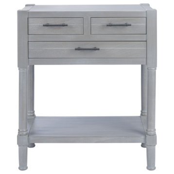 Lane 3 Drawer Console Table Whitewash Grey