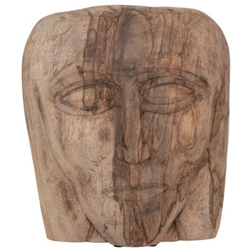 Hand-Carved Mango Wood Face