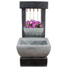 26" LED Lighted Rainfall Outdoor Water Fountain with Planter