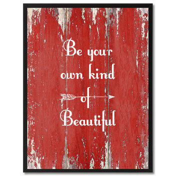 Be Your Own Kind Of Beautiful Motivation Quote, Canvas, Picture Frame, 28"X37"