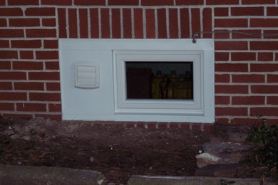 Basement Window with dryer vent