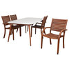 Amazonia Charlotte 5-Piece Patio Dining Set, White