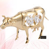24K Gold Plated Crystal Studded Cow Figurine Ornament Year of the Ox