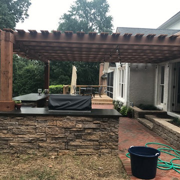 Winston-Salem, NC New Raised Patio, Outdoor Kitchen w/Pergola and Party Bar Area