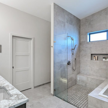 (Custom Home) Indoor Pool with Puget Sound Views