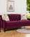 Ken 74" Modern Tufted Sofa, Burgundy Velvet
