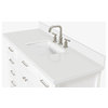 Ariel Kensington 55" Rectangle Sink Bath Vanity, White, 1.5" White Quartz