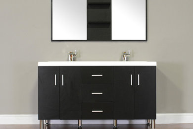 Alya Bath AT-8043 56" Double Modern Bathroom Vanity | Black