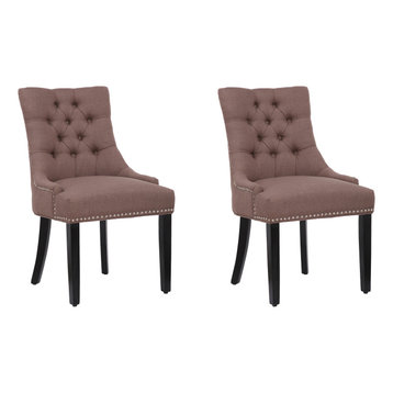 Transitional Brown Dining Room Chairs, Modway Baron Upholstered Dining Side Chair Multiple Colors