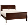 Lexicon Mayville Traditional Wood Eastern King Sleigh Bed in Brown Cherry