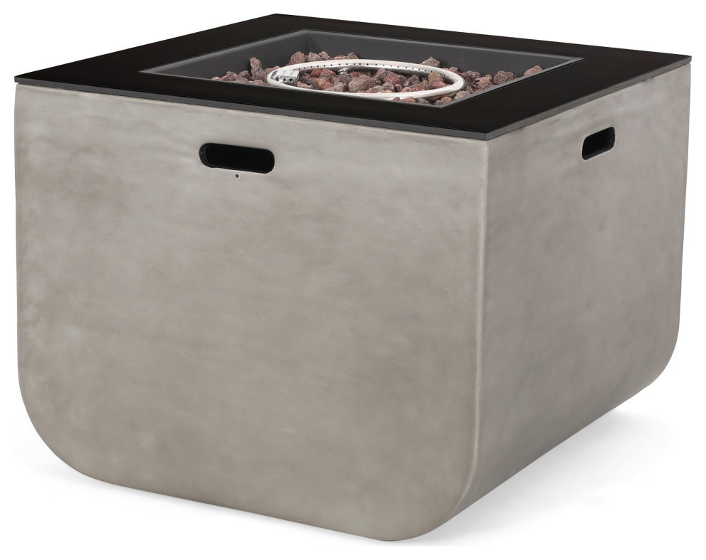 Gwen Outdoor Modern 30-Inch Square Fire Pit