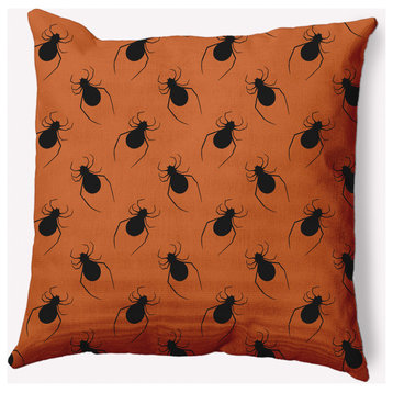 20" x 20" Spider Pattern Indoor/Outdoor Polyester Throw Pillow, Dusty Orange