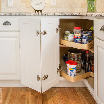White Kitchen wtih maple Island