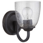 Craftmade - Craftmade Serene 1 Light Wall Sconce, Espresso - The Serene is a lighting collection with beautifully sculpted lines. The metal and clear seeded glass is a blend of understated tranquility that soothes and balaces with your surroundings.