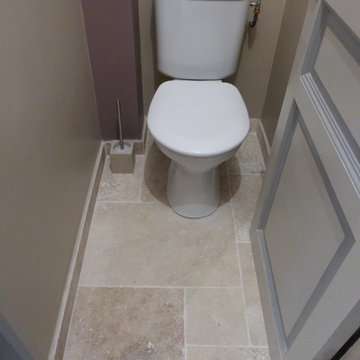 Salle de bains en opus de travertin