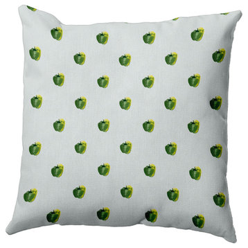 Peppers Pattern Decorative Throw Pillow, Pale Green, 20"x20"
