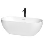 Wyndham Collection - Wyndham Collection Brooklyn 67" Acrylic Freestanding Bathtub with Trim in White - Enjoy a little tranquility and comfort in the Brooklyn freestanding bath. The oval, ergonomic design provides a comfortable, relaxing way to enjoy some much-deserved me time as you stretch out and enjoy a deep, relaxing soak. With its graceful curves and classic elegance, this versatile bathtub complements a wide range of tastes and styles. What could be better than luxury and practicality at an amazing price?