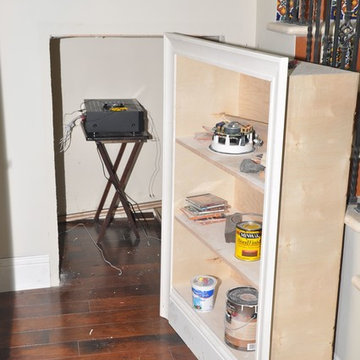 Hidden compartment under their staircase, space saver