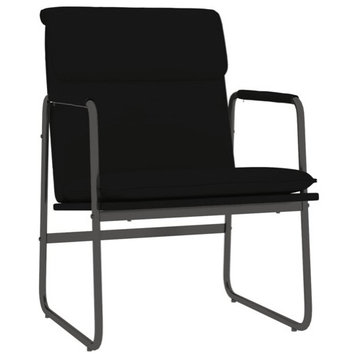 vidaXL Chair Accent Lounge Single Sofa Chair with Metal Frame Black Faux Leather