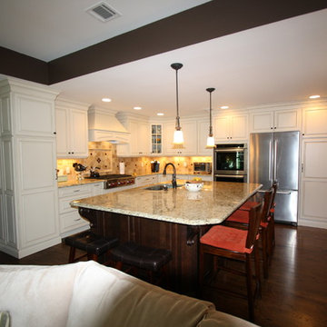 Wayne NJ Traditional Kitchen - Painted Maple Antique White - Granite
