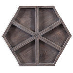 Bassett Mirror - Robley Wood Grey Wall Hanging - Robley Wood Grey Wall Hanging  Dimensional geomteric wood wall panel with a unique finish to create a weathered loo