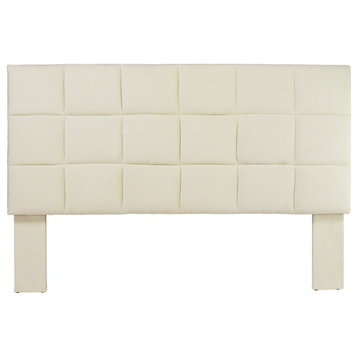 Furniture of America Hellan Fabric Upholstered Full/Queen Headboard in Ivory