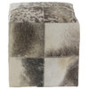 Contemporary Gray Leather Stool 95920